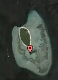 Satellite dive map showing the location of the Hanging Gardens, a spectacular wall dive on the western side of Sipadan Island.
