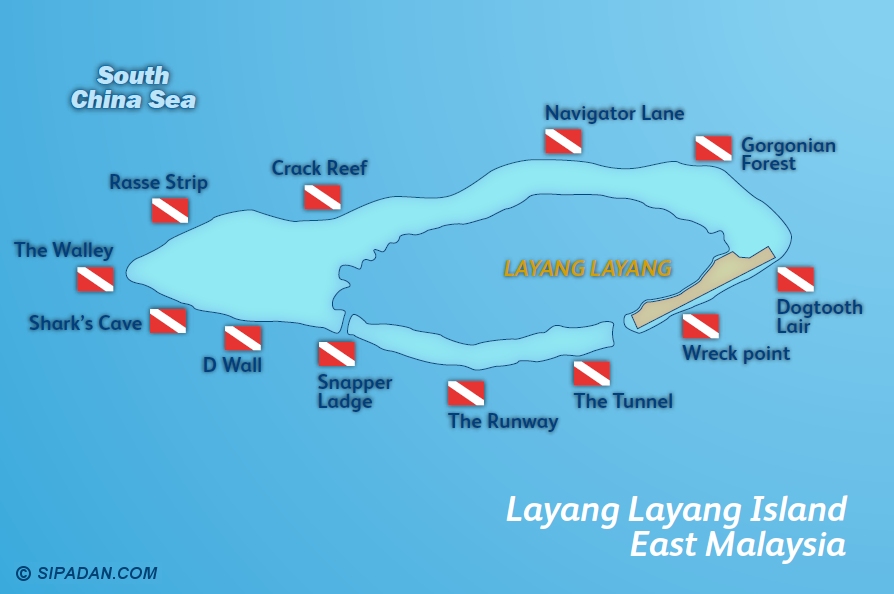 Layang Layang Dive Site Map