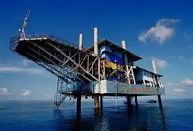 Seaventures Dive Rig, the converted oil-rig dive resort off Mabul Island.
