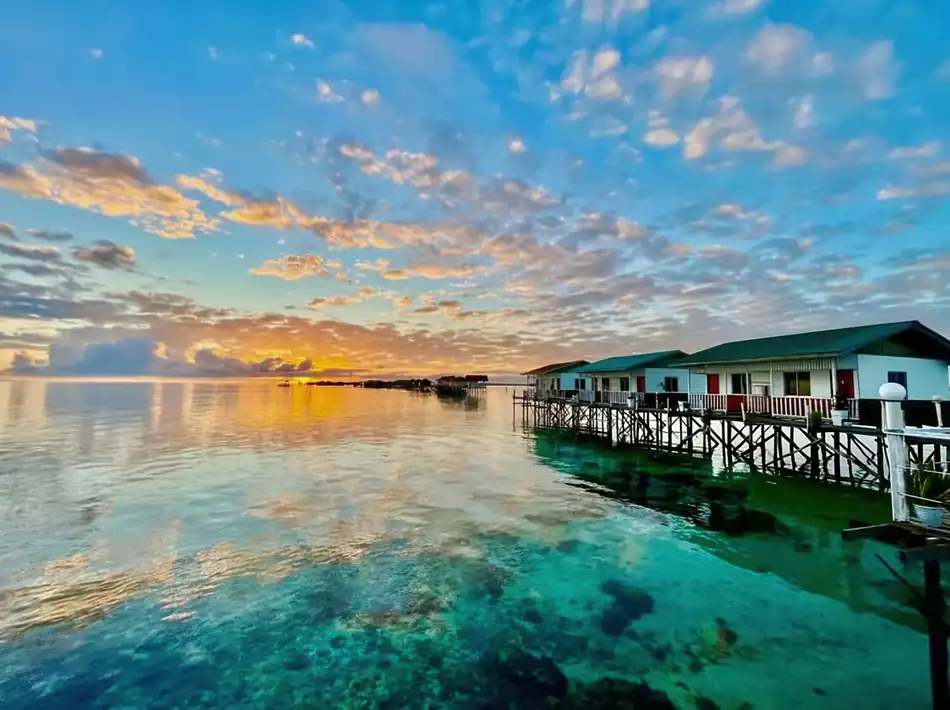Resort Sea Views Bihing Angan Water Chalet striking panoramic sea views from the resort Bihing Angan Water Chalet