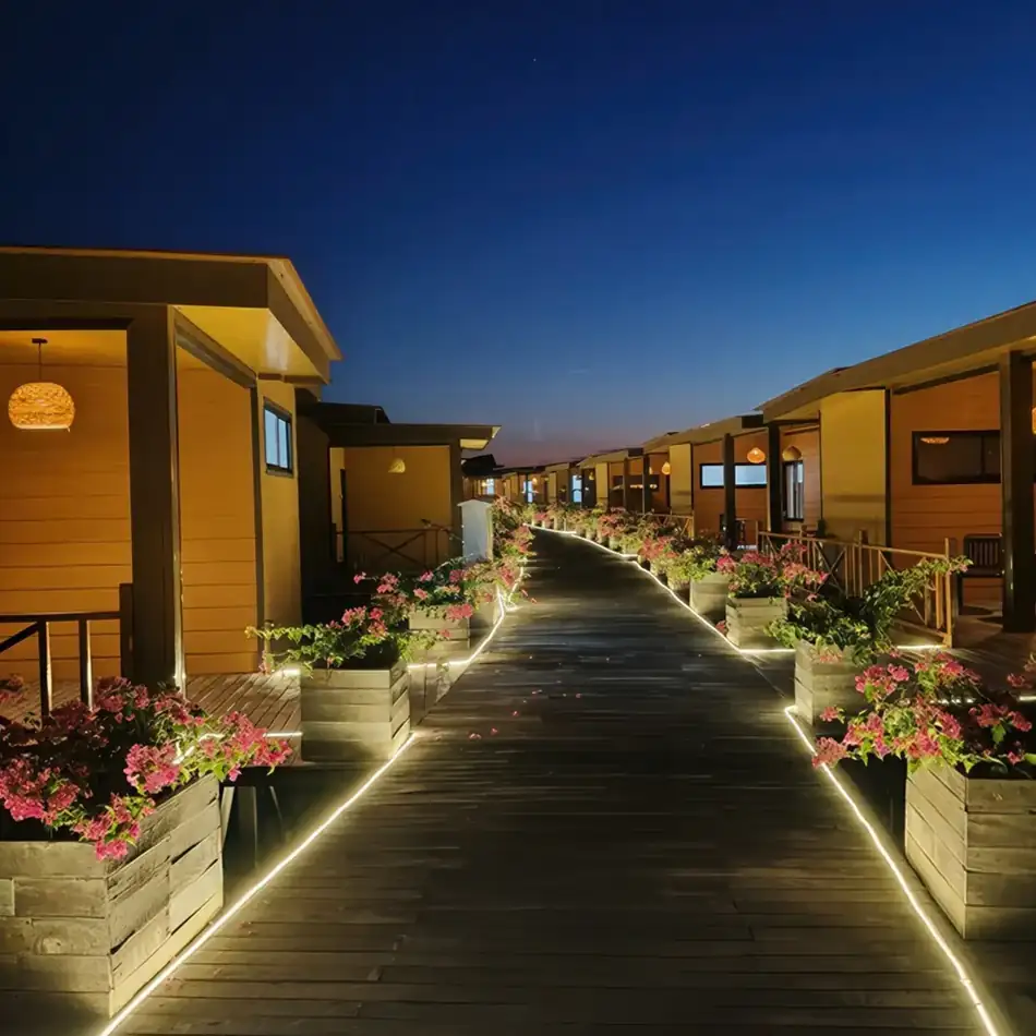 Overwater Chalets View Bum Bum Bay Resort Scenic view of the wooden overwater chalets at Bum Bum Bay Resort