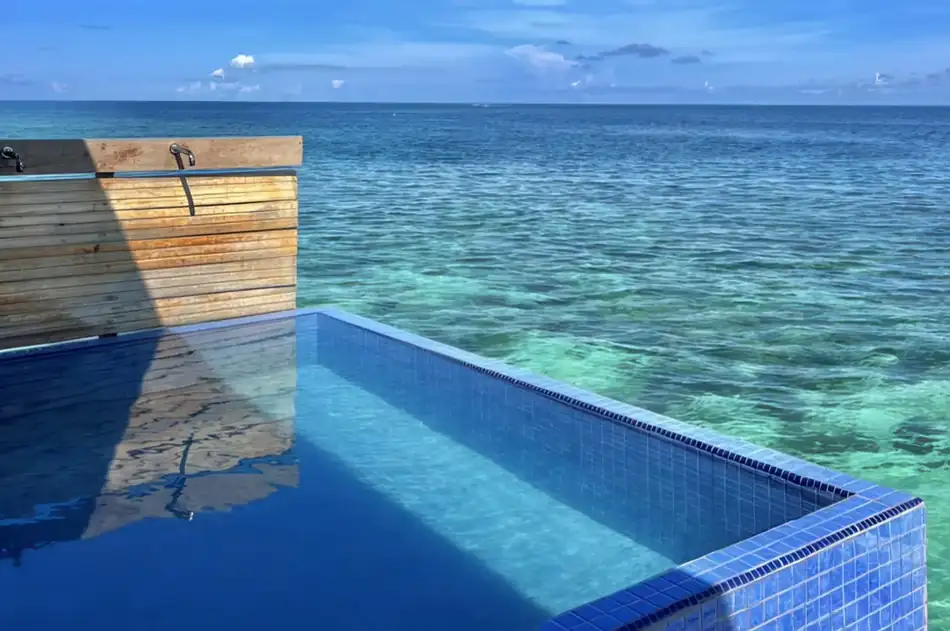 Hero Shot Swimming Pool Seaweed Village 2 Hero shot of the resort swimming pool with ocean views Seaweed Village 2