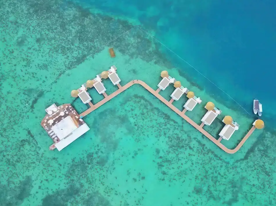 Aerial Drone View Semporna Royal Resort Aerial drone view of the Semporna Royal Resort layout