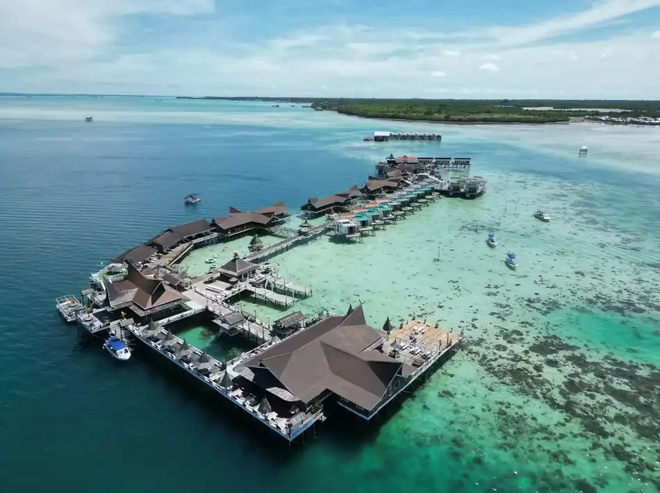 Aerial Drone View Singamata Adventures and Reef Resort Aerial drone view of the Singamata Adventures and Reef Resort